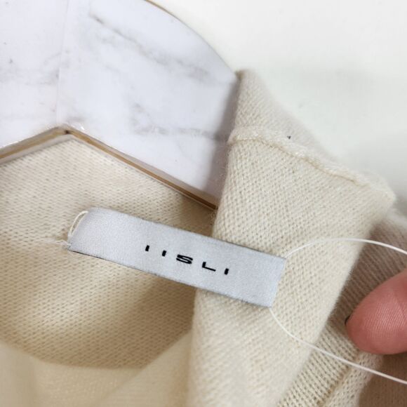 IISLI Sweater Womens Medium Winter White Dragon Sequin Sleeveless Cashmere Top‎ - Picture 10 of 12